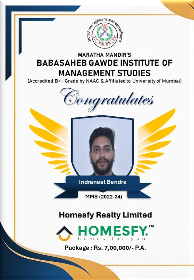 Maratha Mandirs Babasaheb Gawde Institute of Management Studies Maratha Mandir Marg Mumbai 400 008