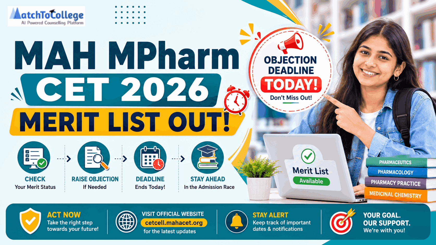 MAH MPharm CET 2026 Merit List Out: Objection Deadline Today