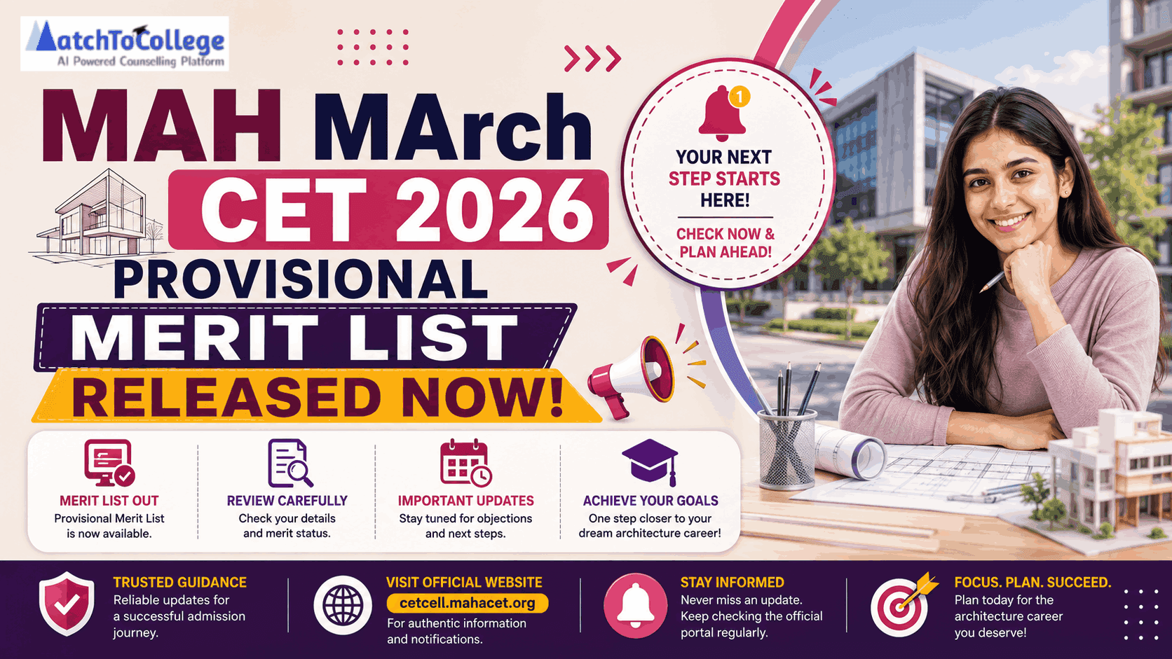 MAH MArch CET 2026 Provisional Merit List Released Now