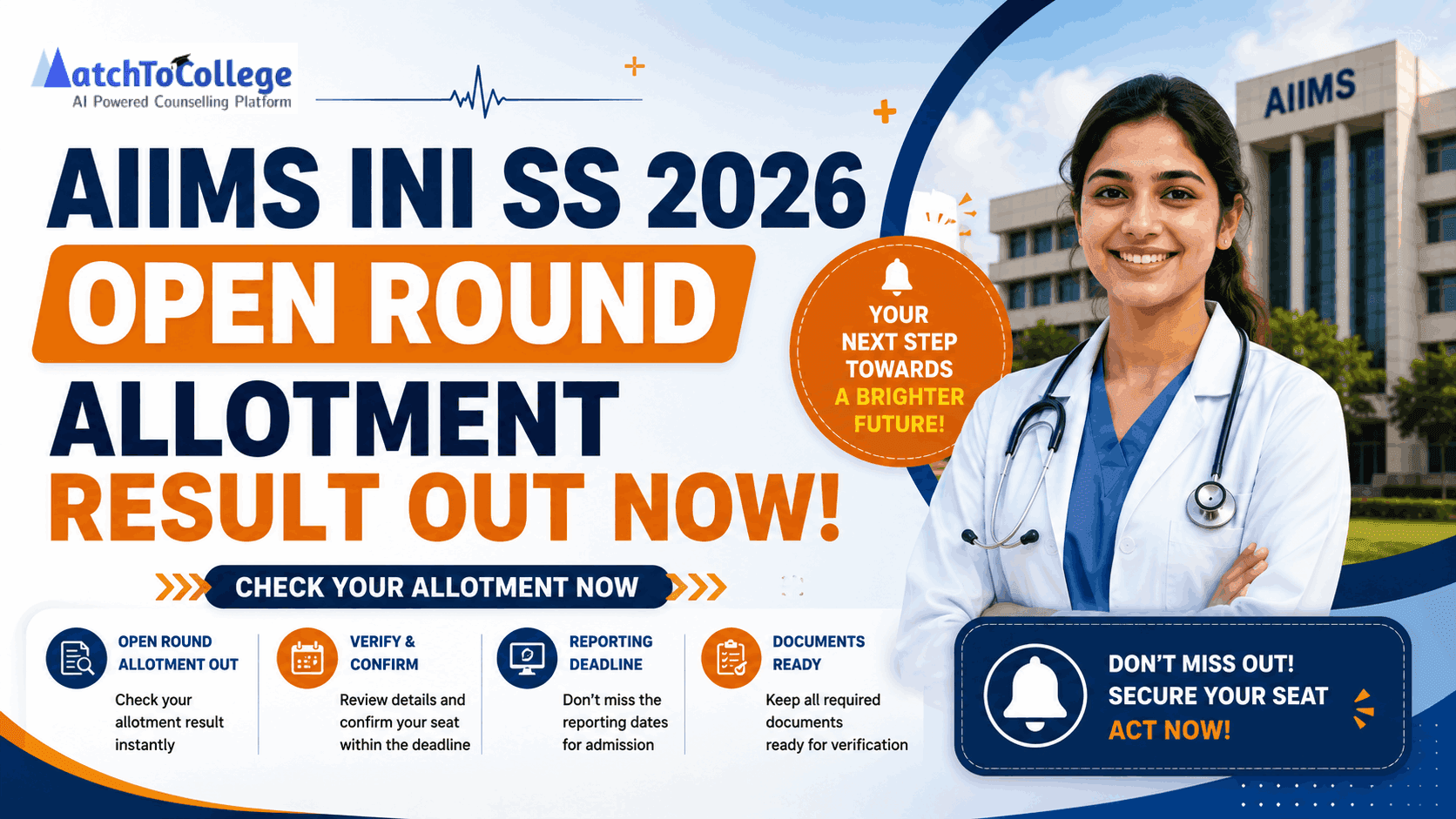 AIIMS INI SS 2026 Open Round Allotment Result Out Now