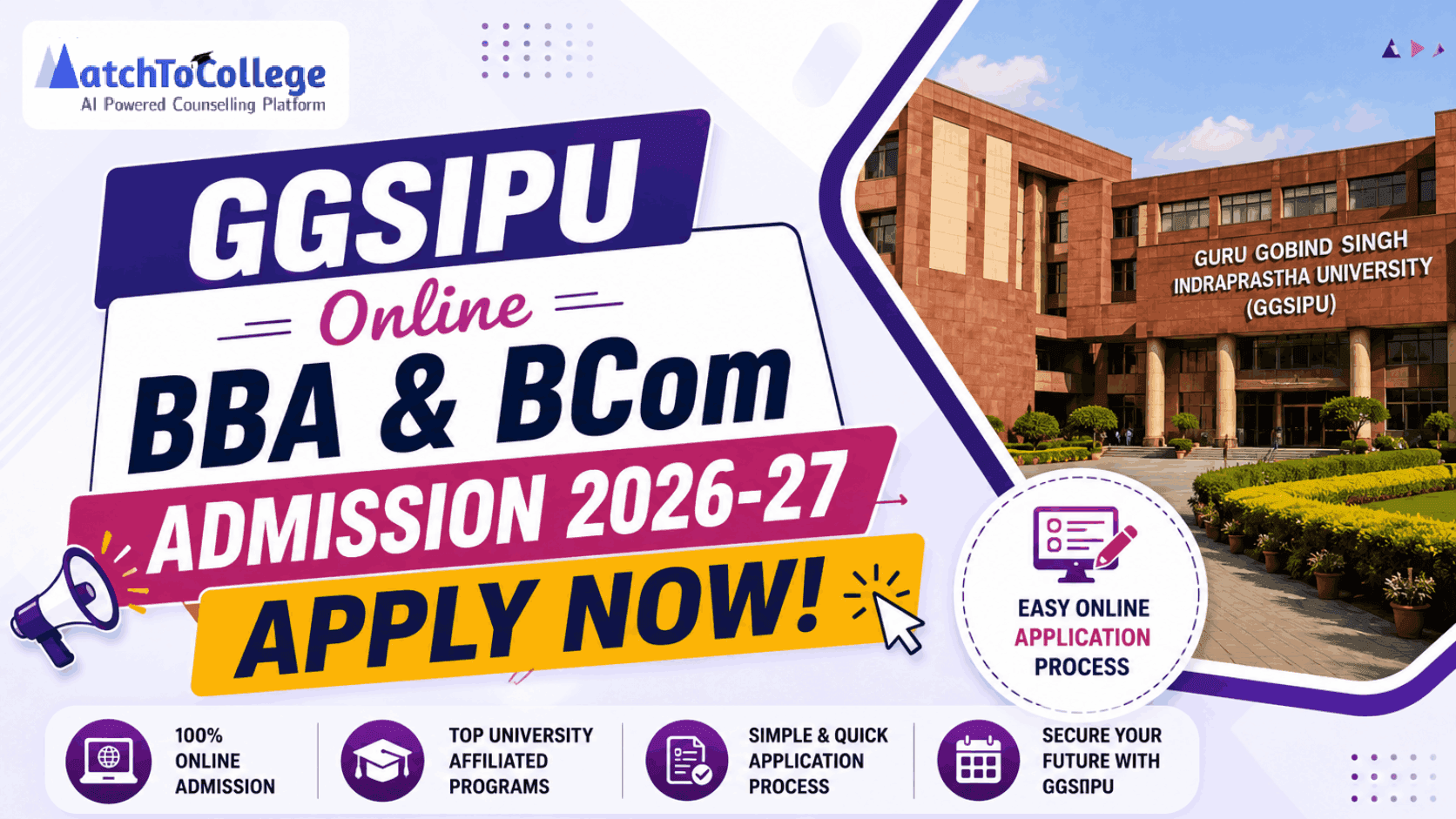 GGSIPU Online BBA & BCom Admission 2026-27: Apply Now!