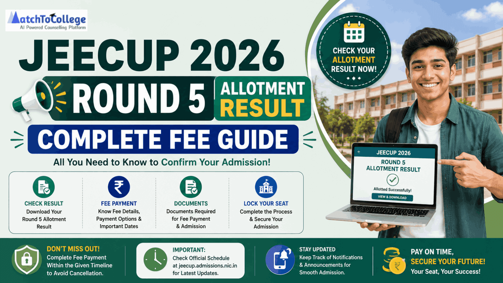 JEECUP Round 5 Allotment Result 2026: Complete Fee Guide