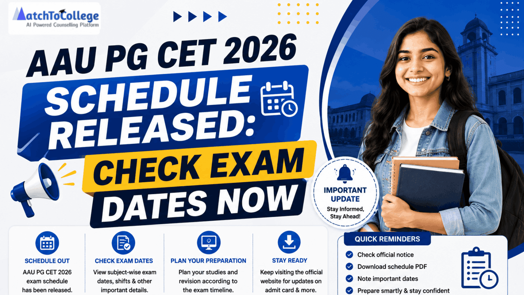 AAU PG CET 2026 Schedule Released: Check Exam Dates Now