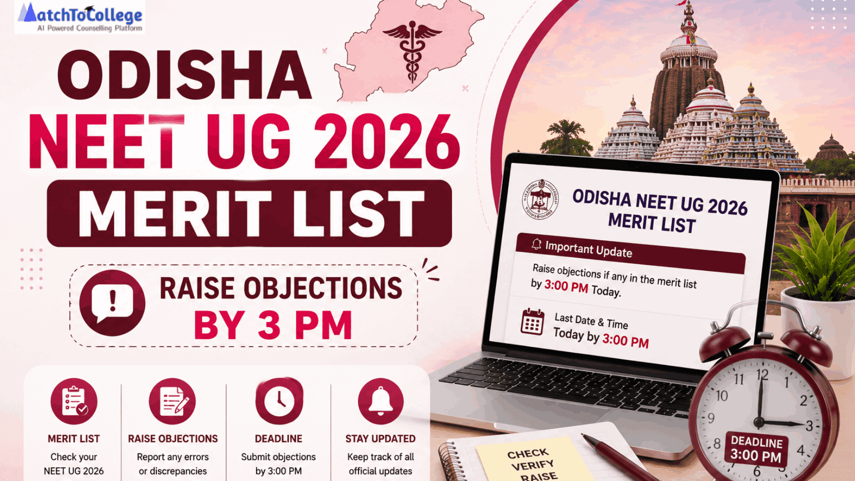 Odisha NEET UG 2026 Merit List: Raise Objections by 3 PM