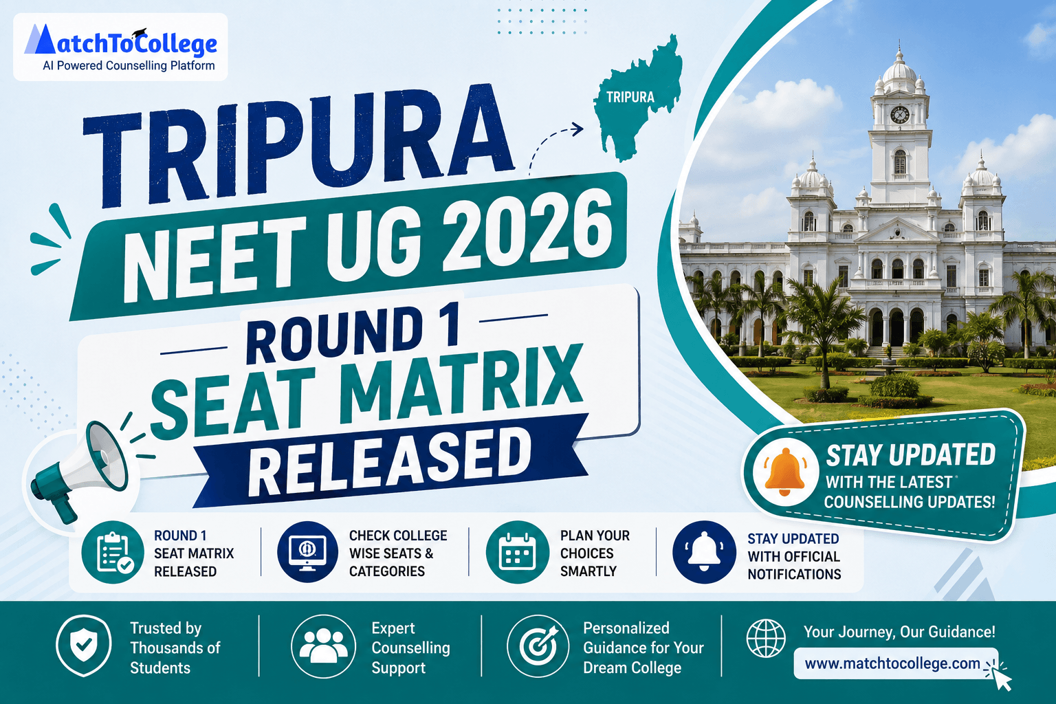 Tripura NEET UG 2026 Round 1 Seat Matrix Released