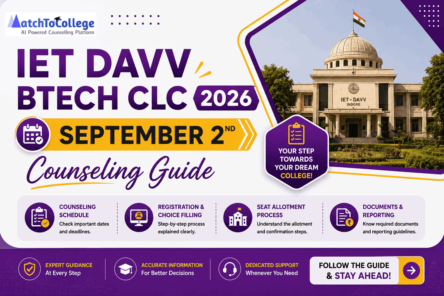 IET DAVV BTech CLC 2026: September 2 Counseling Guide