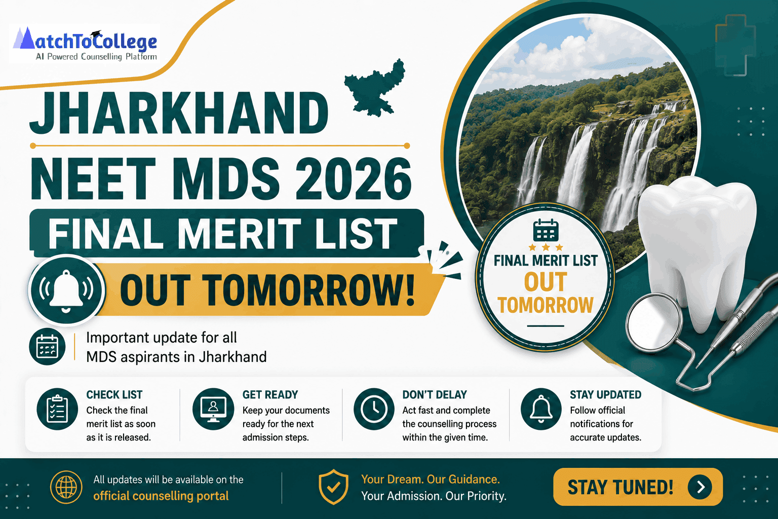 Jharkhand NEET MDS 2026 Final Merit List Out Tomorrow
