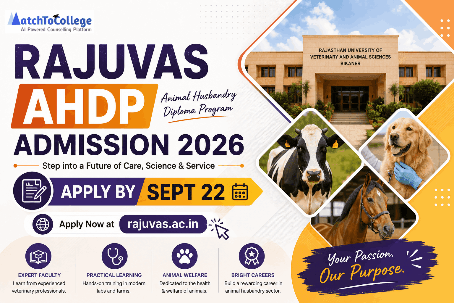 RAJUVAS AHDP Admission 2026: Apply by Sept 22 at rajuvas.ac.in