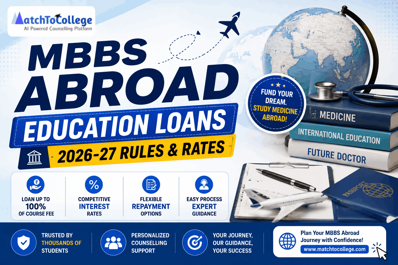 MBBS Abroad Education Loans: 2026-27 Rules & Rates