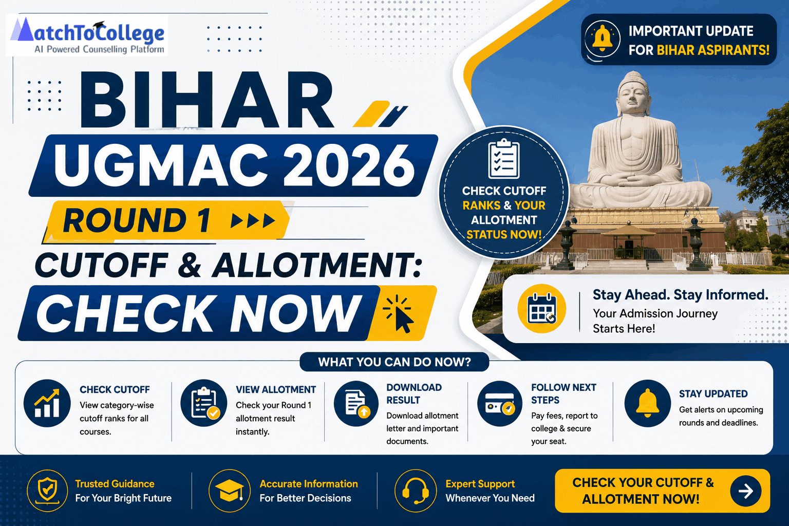 Bihar UGMAC 2026 Round 1 Cutoff & Allotment: Check Now