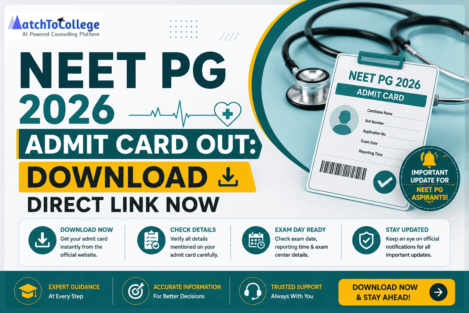 NEET PG 2026 Admit Card Out: Download Direct Link Now