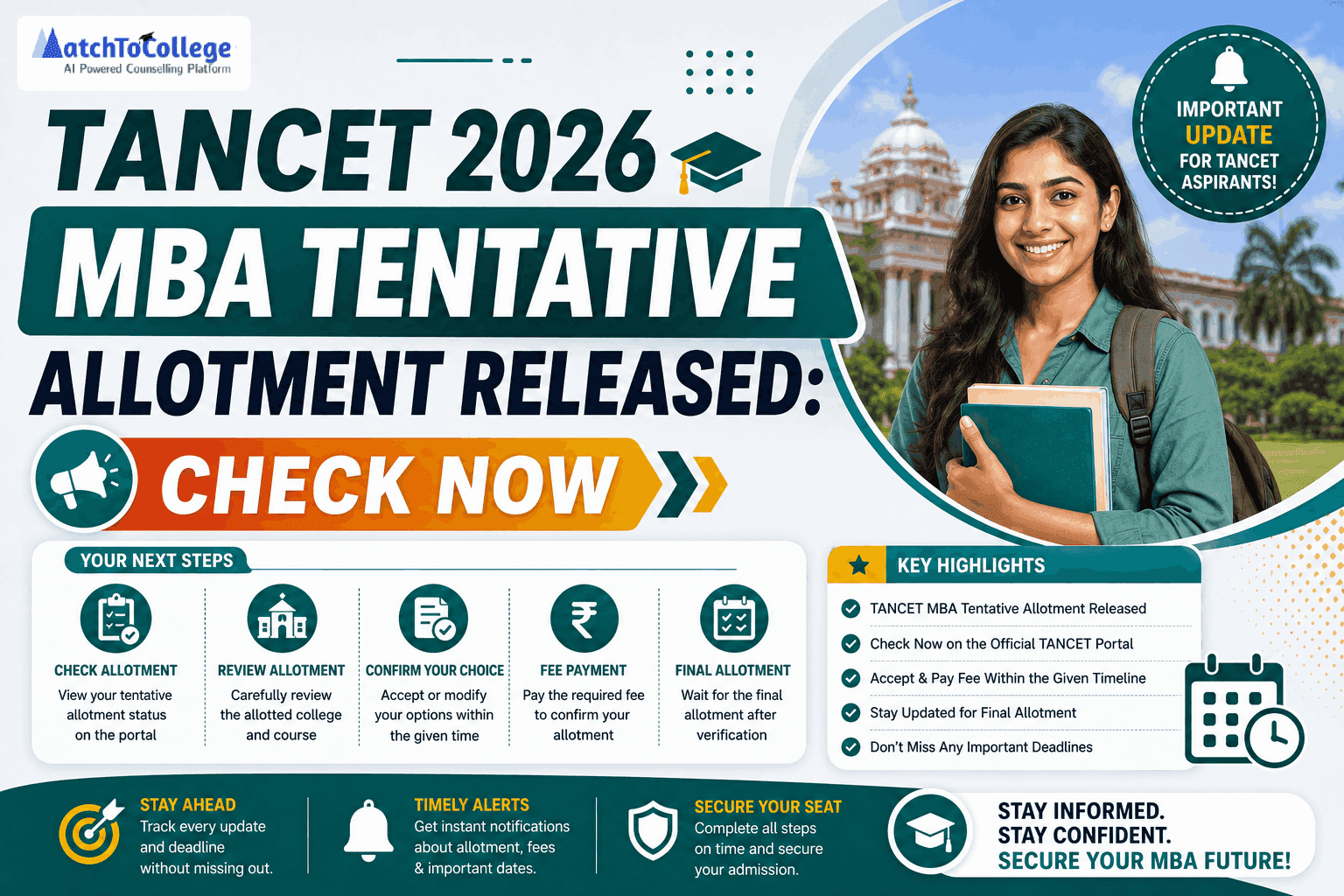 TANCET 2026 MBA Tentative Allotment Released: Check Now