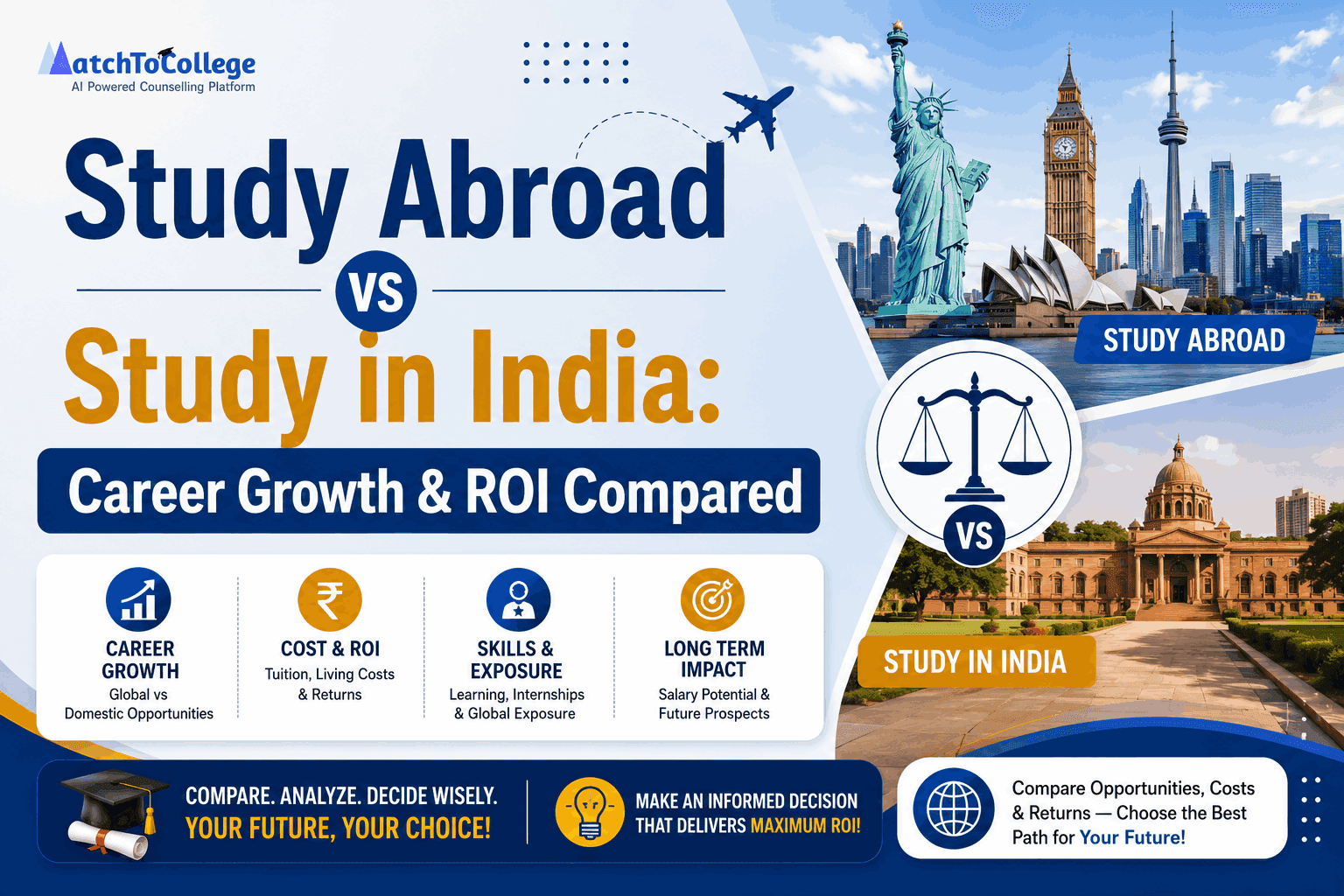 Study Abroad vs Study in India: Career Growth & ROI Compared