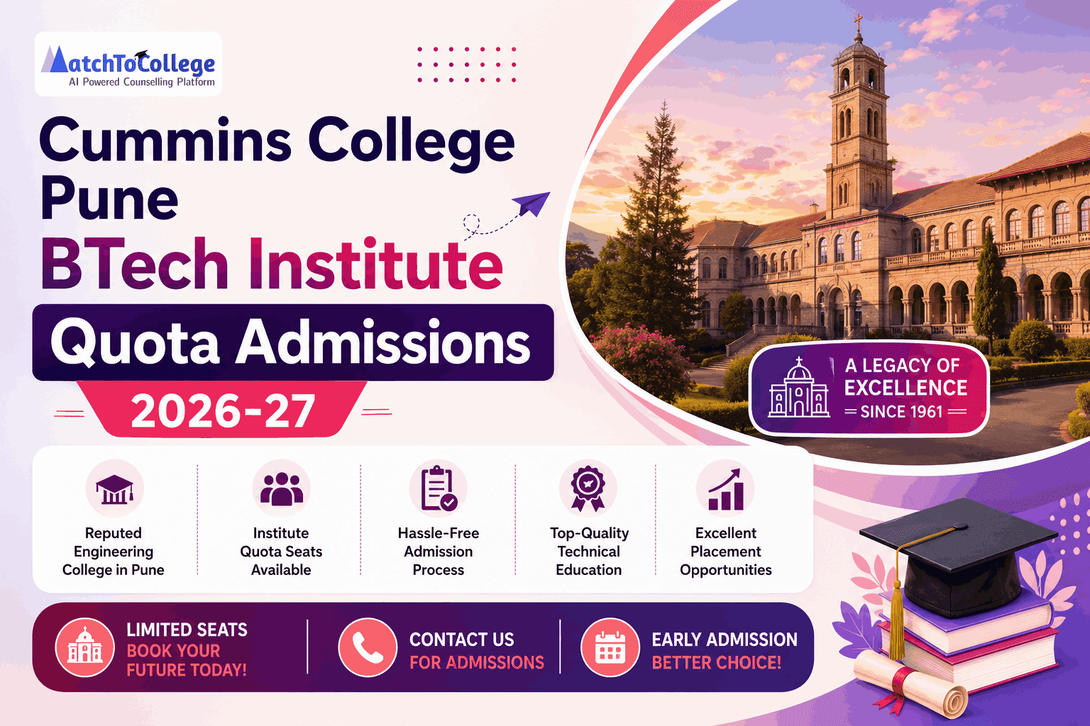 Cummins College Pune BTech Institute Quota Admissions 2026-27