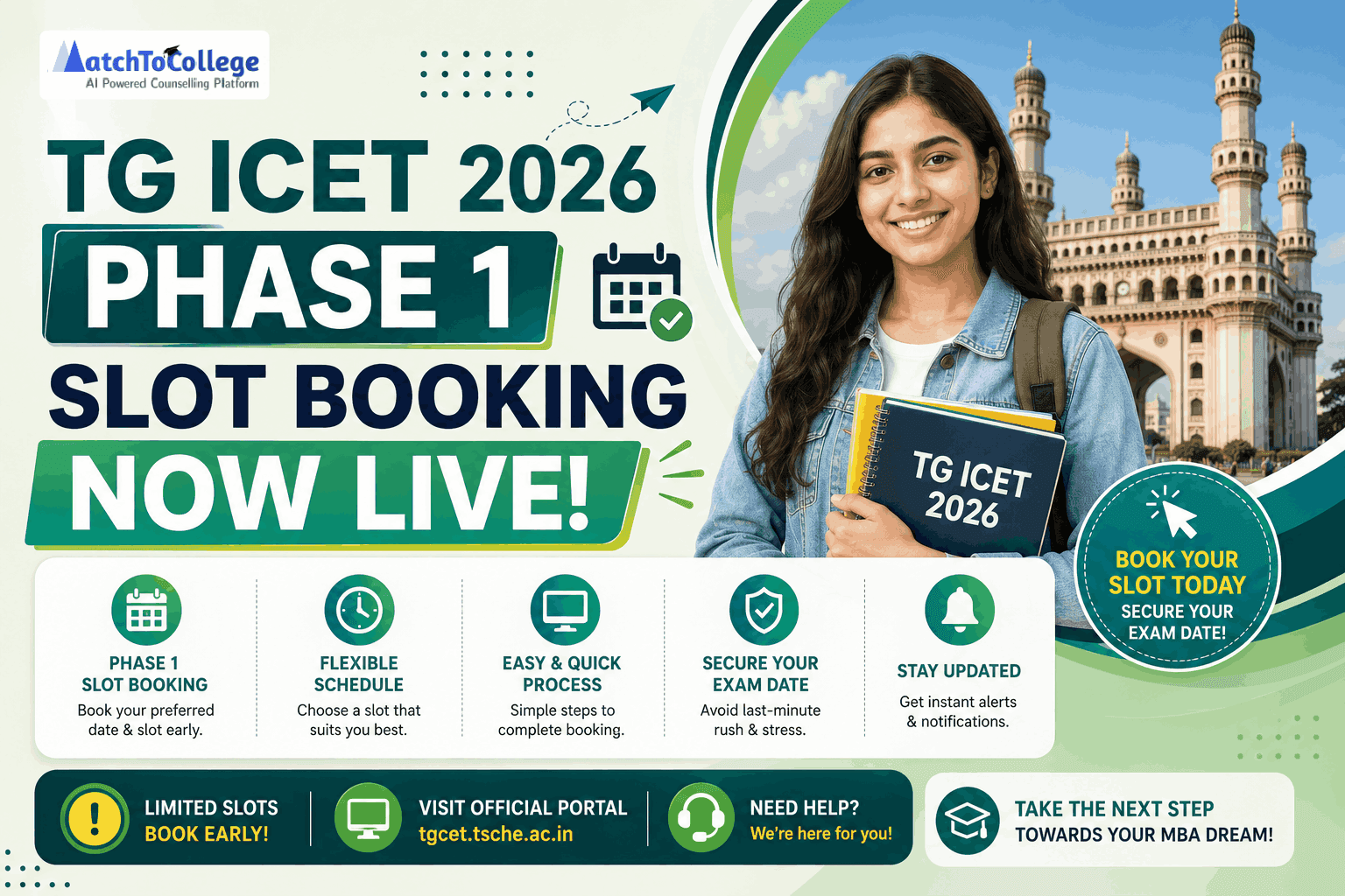 TG ICET 2026 Phase 1 Slot Booking Now Live!