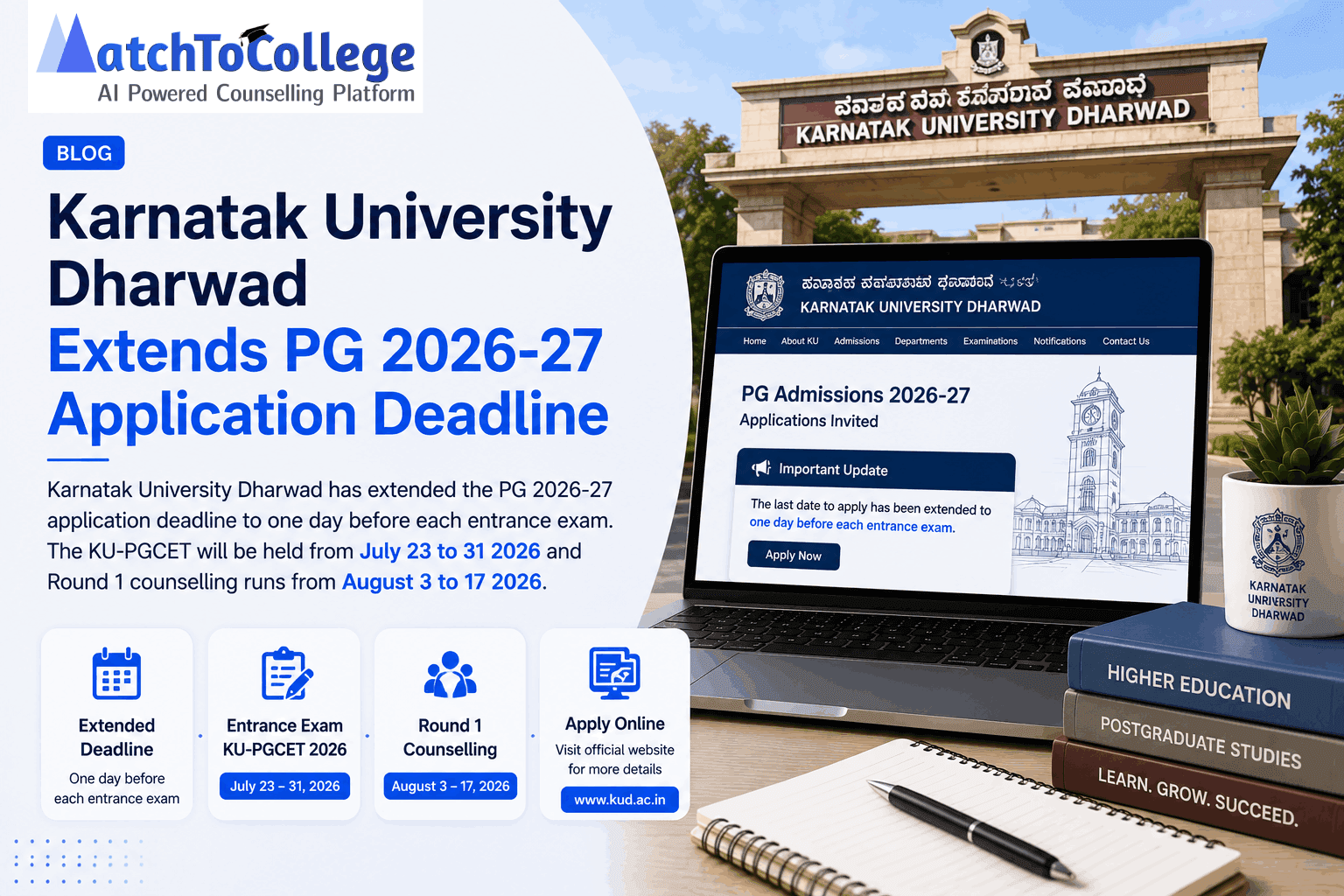 KU Dharwad PG 2026-27 Deadline Extended: Apply Now!