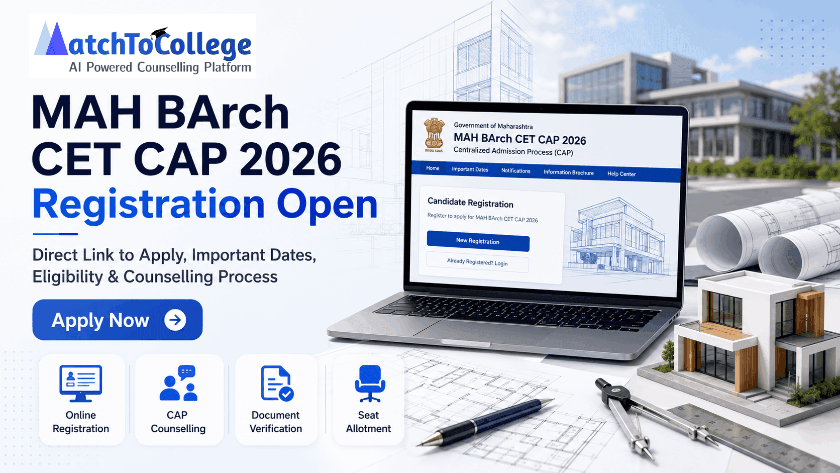 MAH BArch CET CAP 2026: Registration & Direct Link
