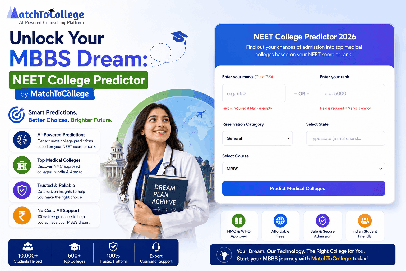 Unlock Your MBBS Dream: NEET College Predictor by MatchToCollege
