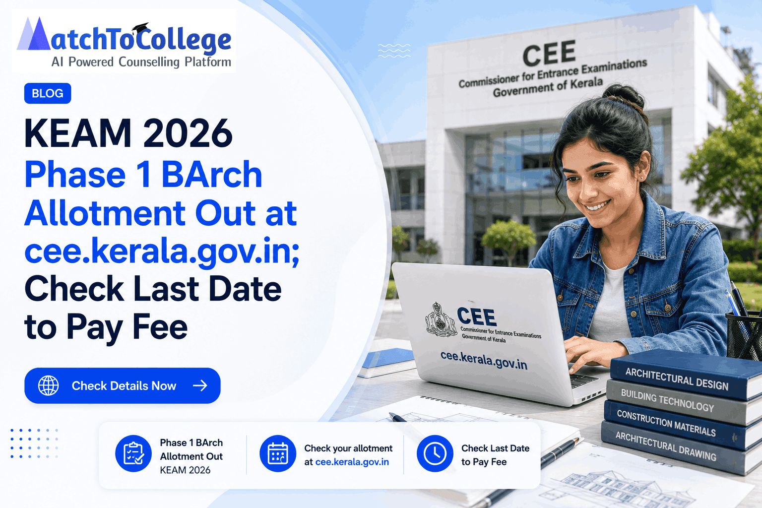 KEAM 2026 BArch Phase 1 Allotment OUT: Pay Fee by July 24!