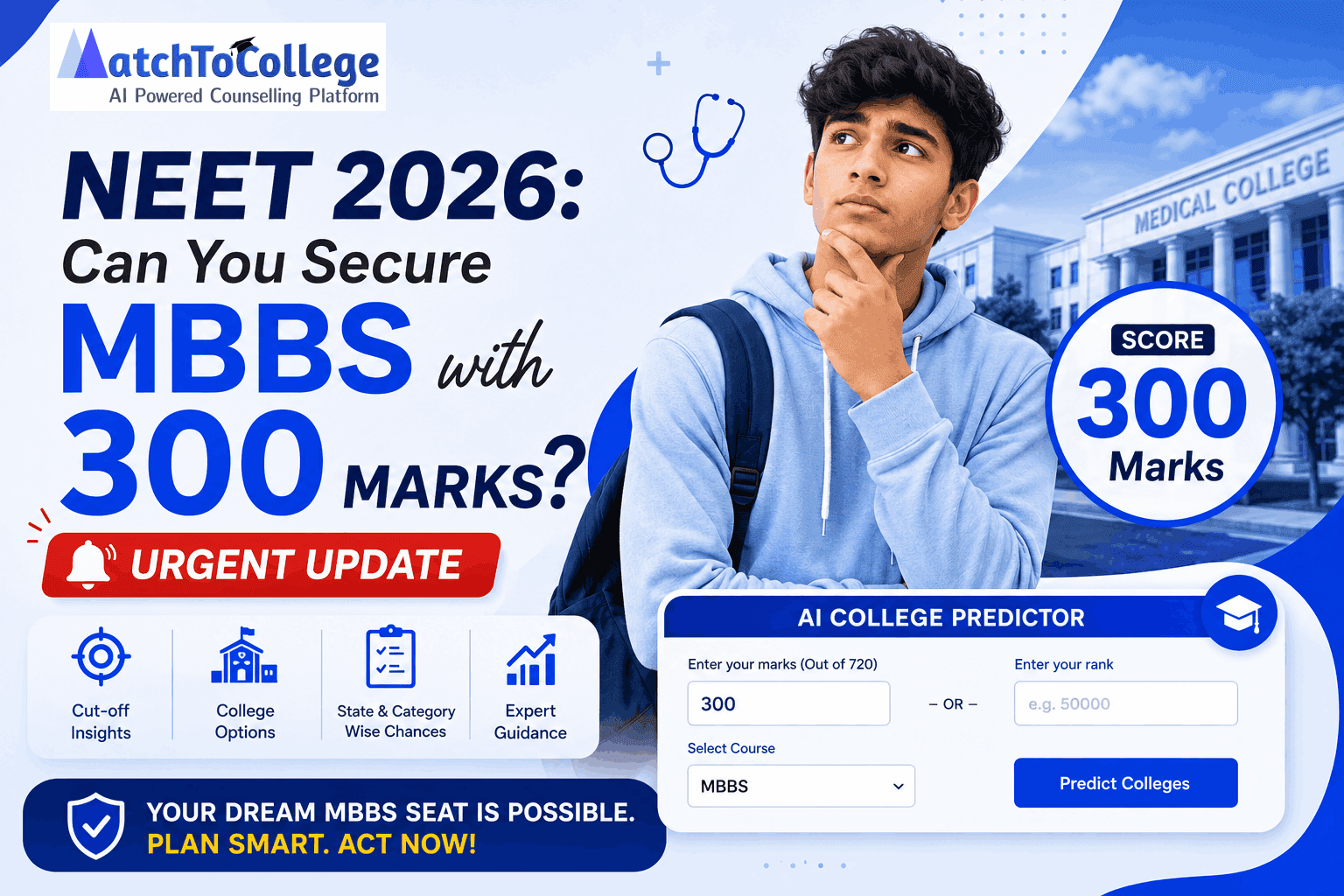 NEET 2026: Can You Secure MBBS with 300 Marks? Urgent Update