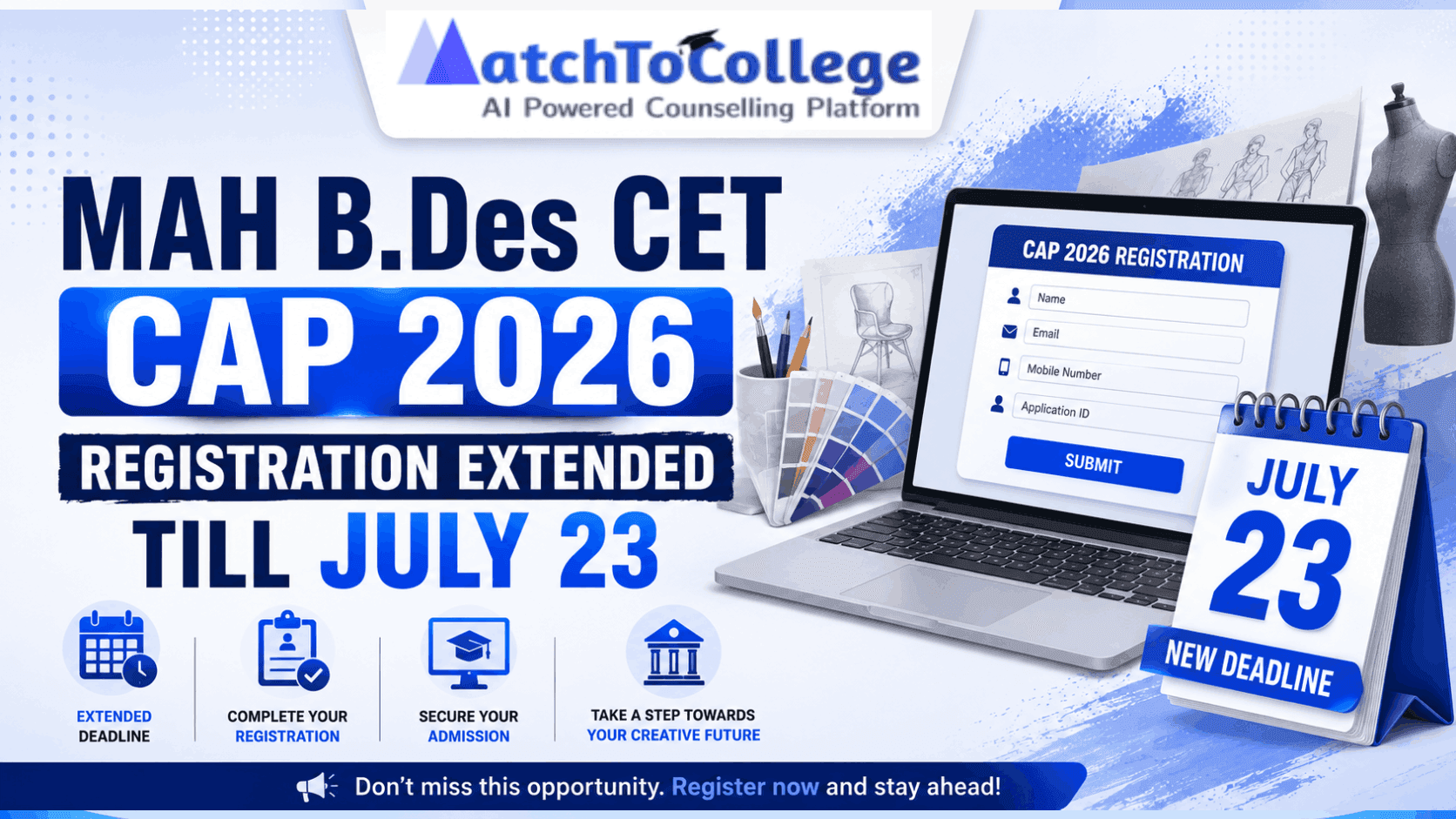 MAH B.Des CET CAP 2026 Registration Extended: New Dates Out!