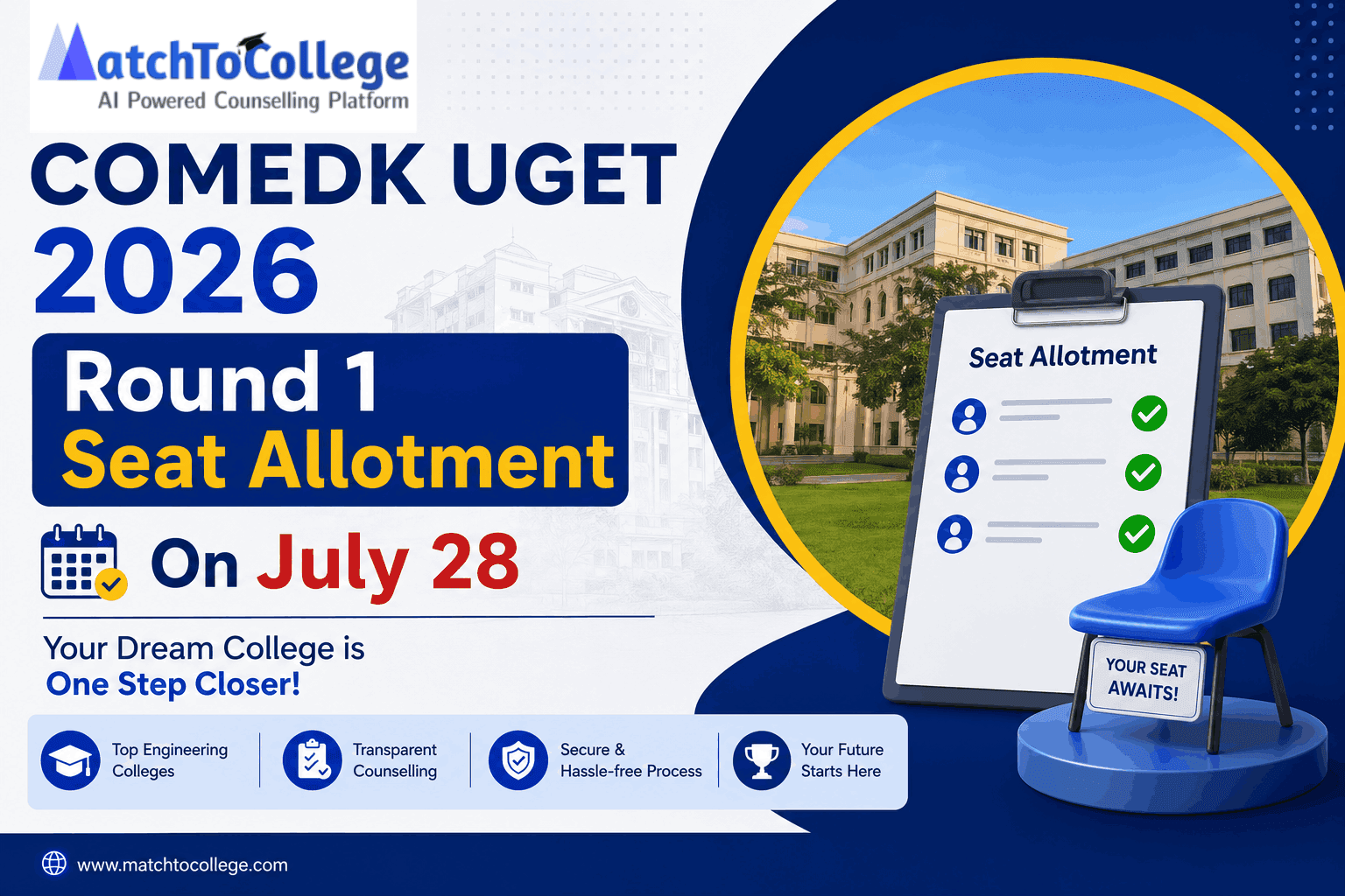 COMEDK UGET 2026: Round 1 Allotment on July 28! Revised Schedule