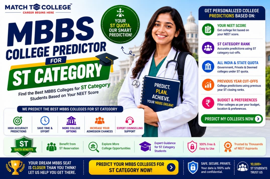 NEET 2025-26: ST Category MBBS College Prediction Updates