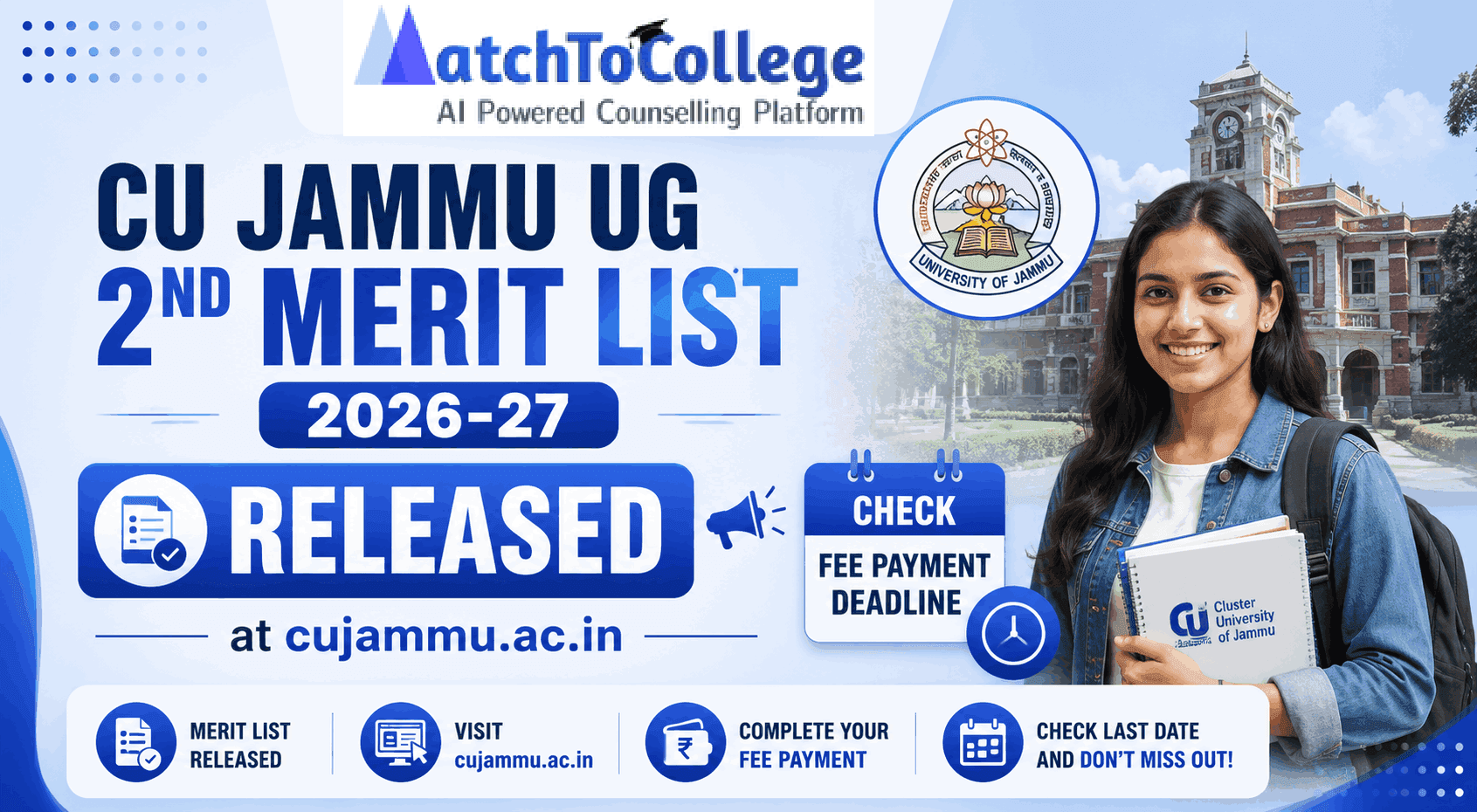 CU Jammu UG 2nd Merit List 2026-27 Out: Check Deadlines Now!