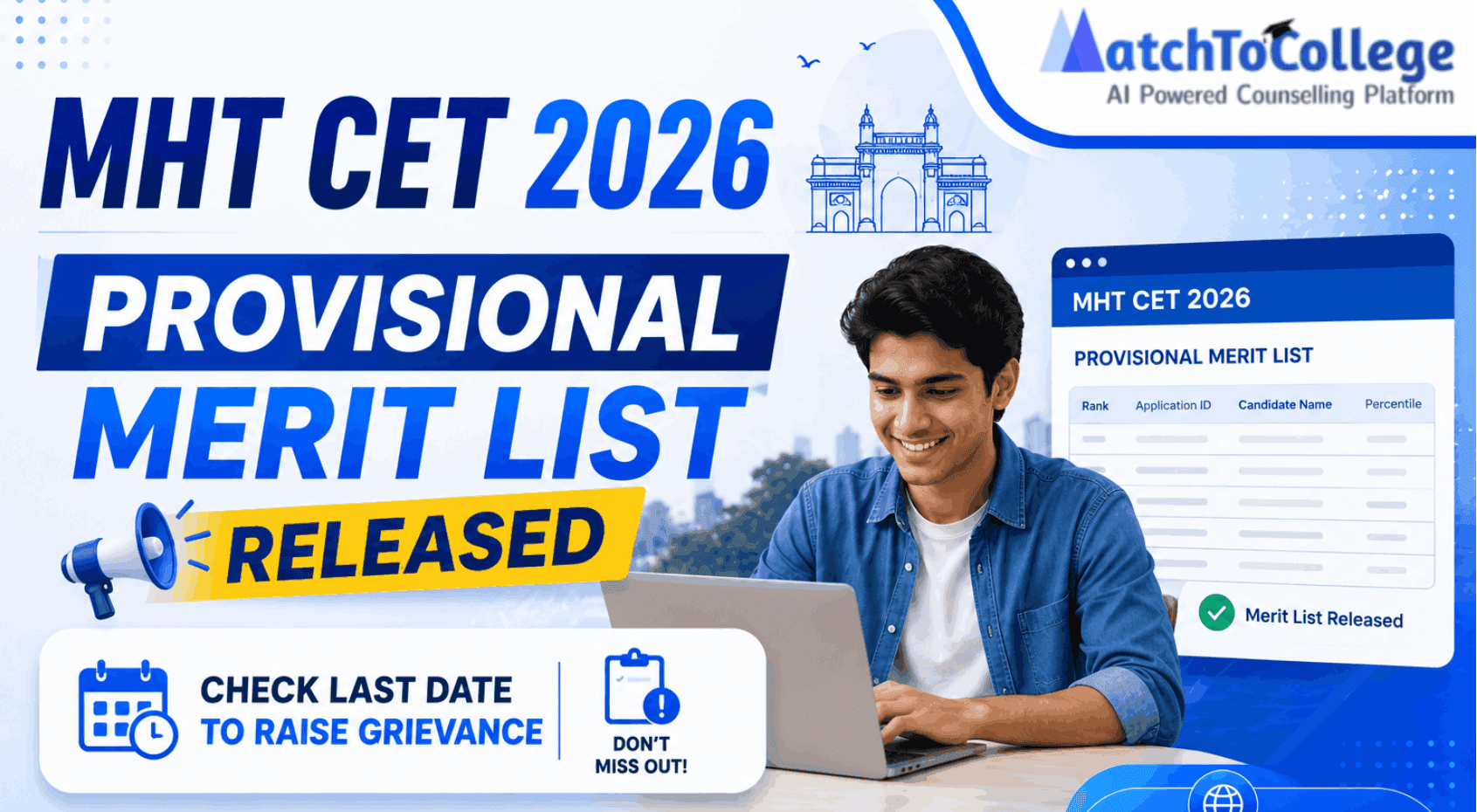 MHT CET 2026 Merit List OUT! Grievance Window Closing Soon.