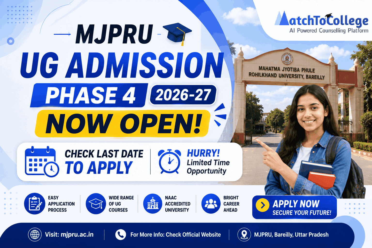 MJPRU UG Phase 4 Admissions 2026-27 Open! Critical Deadlines