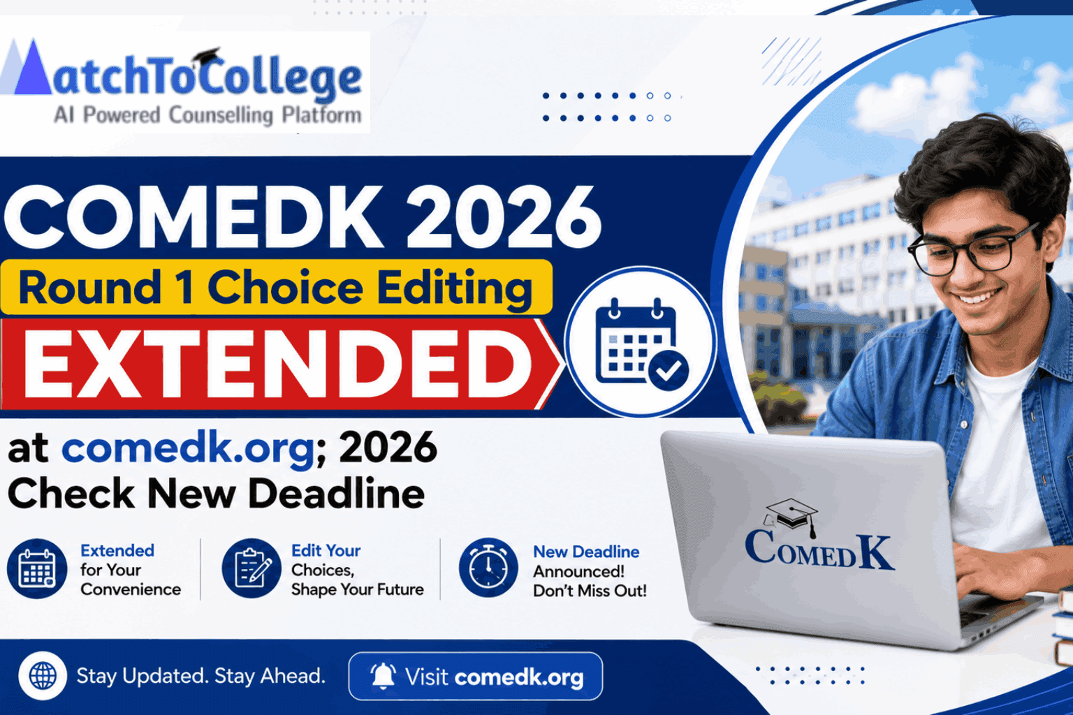 COMEDK 2026 Round 1 Choice Editing Extended: New Deadline!