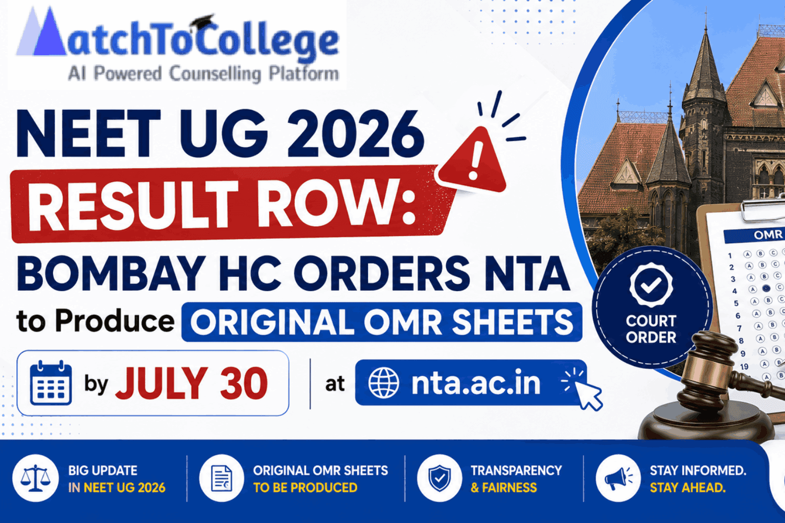 NEET UG 2026 Row: Bombay HC Orders NTA OMR by July 30