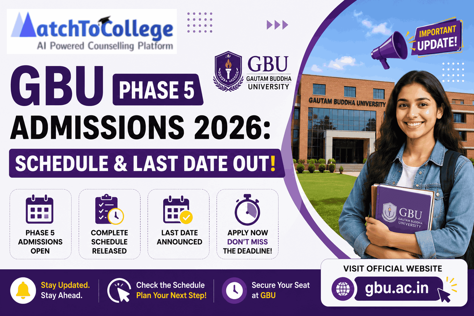 GBU Phase 5 Admissions 2026: Schedule & Last Date Out!