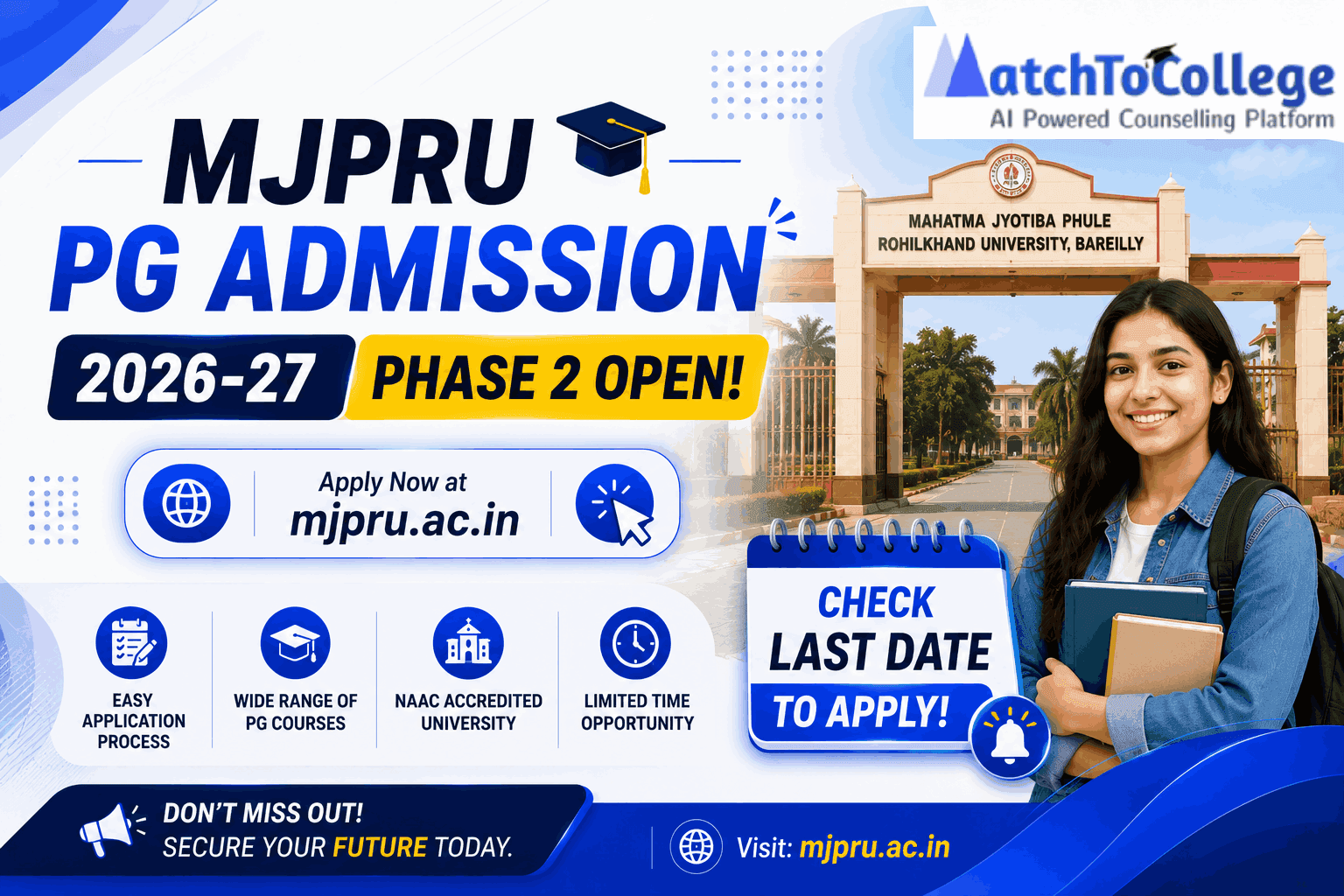 MJPRU PG Admission 2026-27 Phase 2 Open: Apply Now!