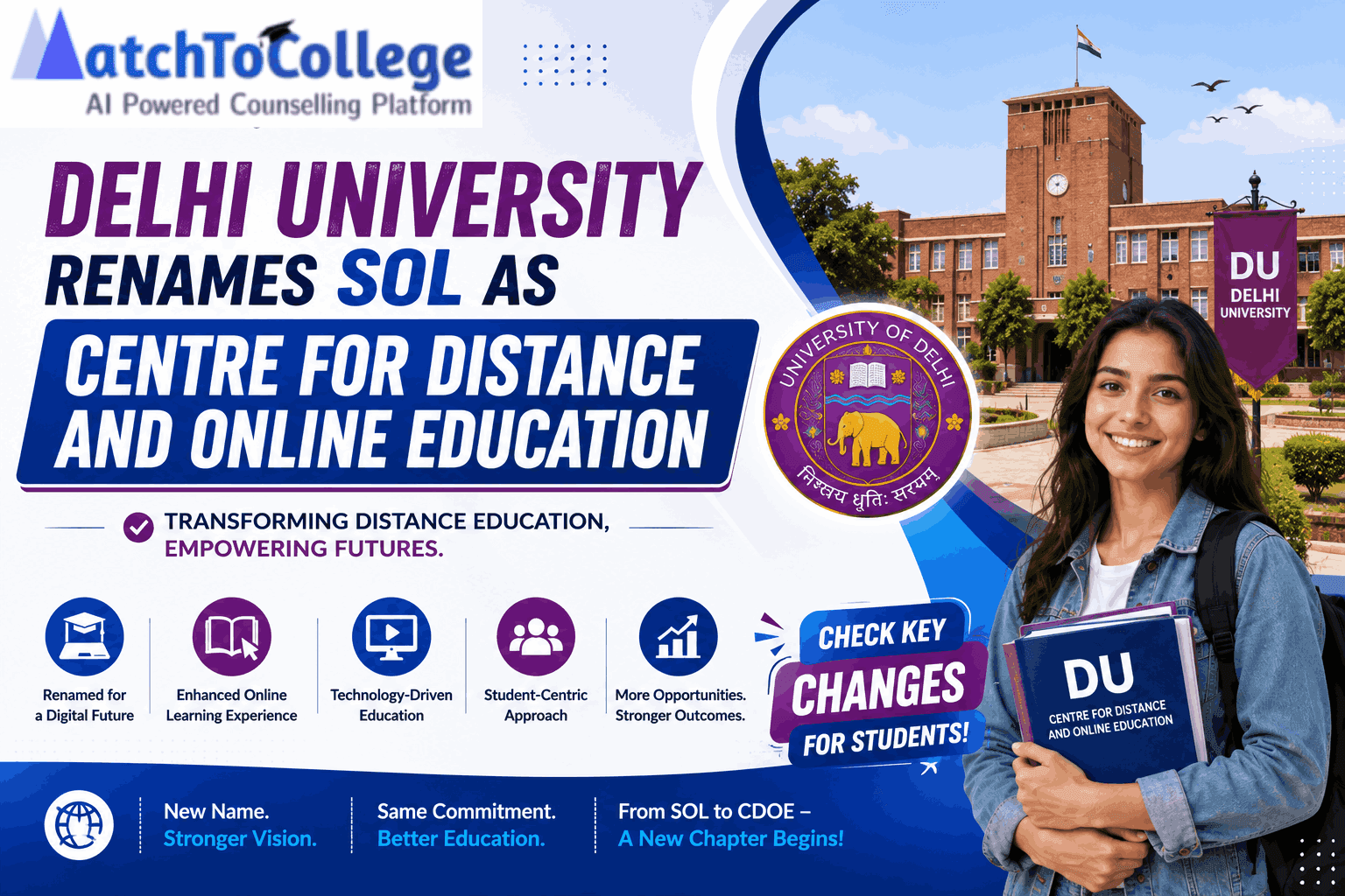 DU SOL Renamed CDOE: Key Changes for 2026-27 Admissions