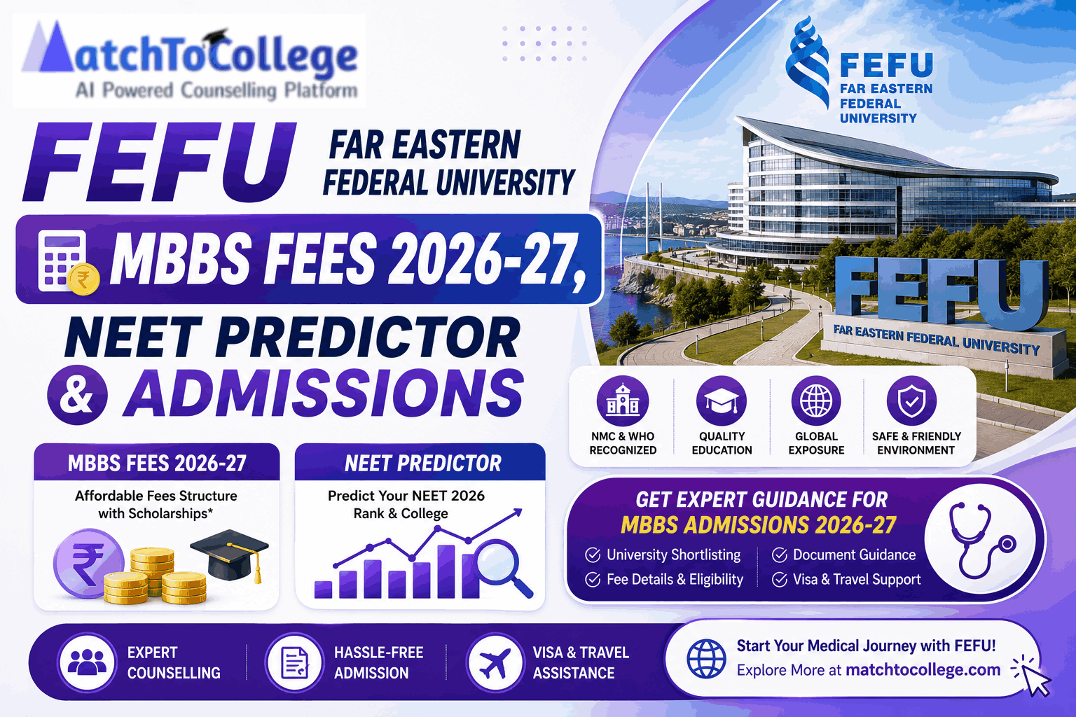 FEFU MBBS Fees 2026-27, NEET Predictor & Admissions