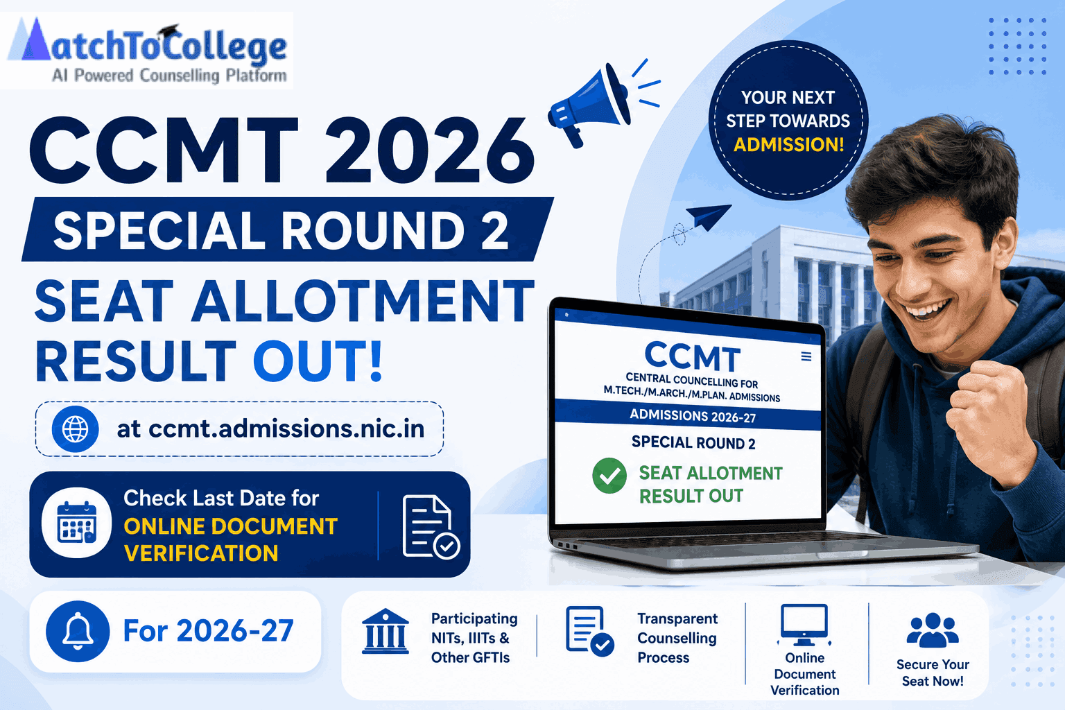 CCMT 2026 Special Round 2 Results OUT! Verify Docs Now
