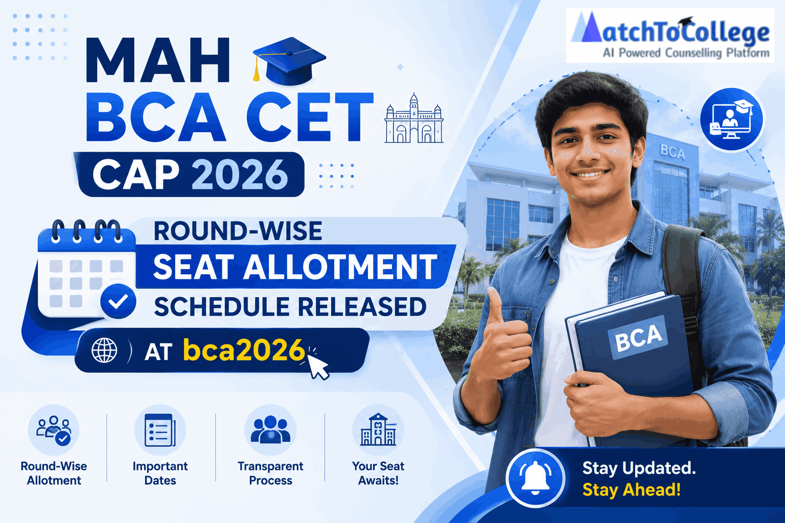 MAH BCA CET CAP 2026: Seat Allotment Schedule & Dates