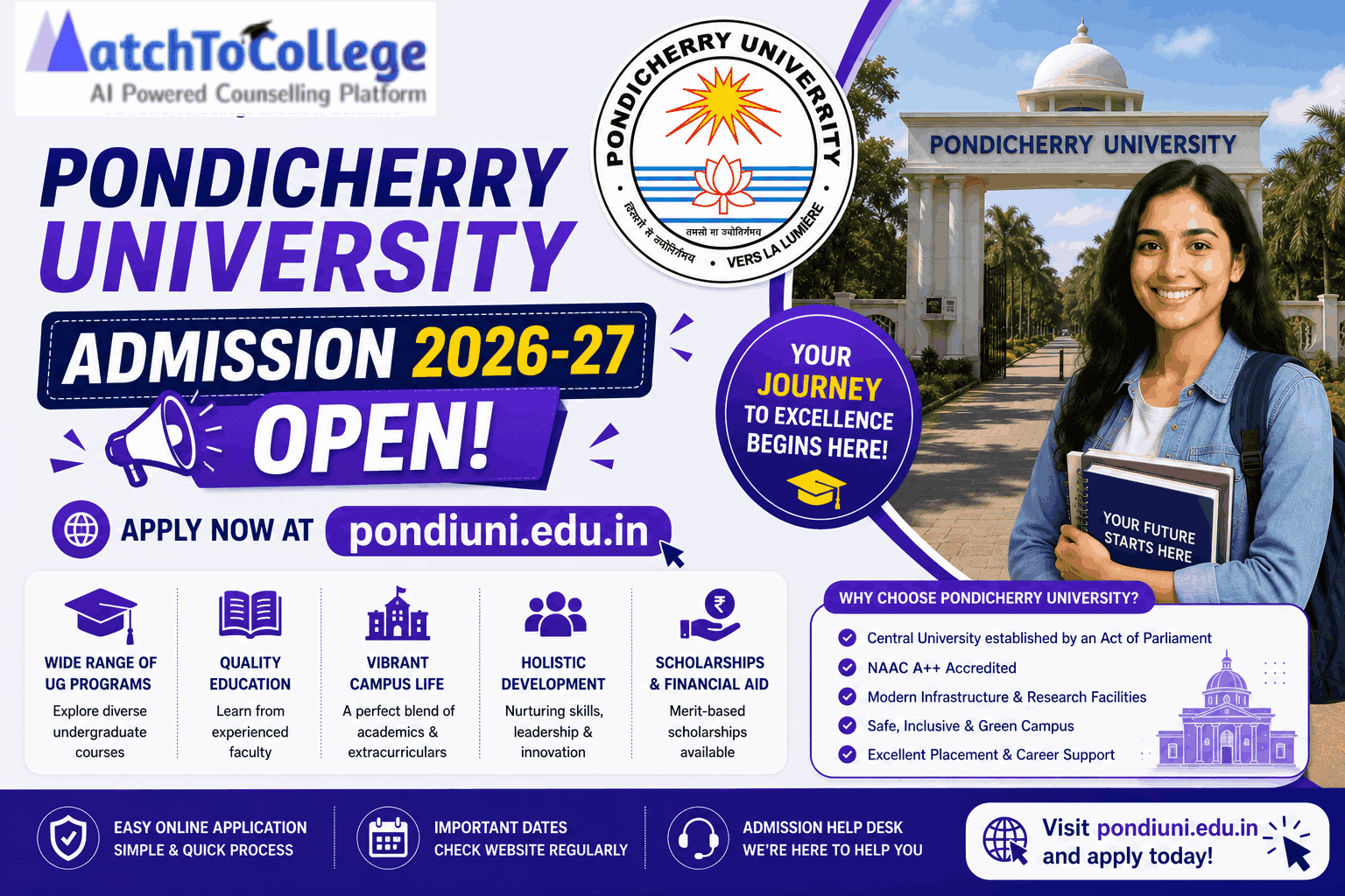 Pondicherry University Admission 2026-27: Apply Now!