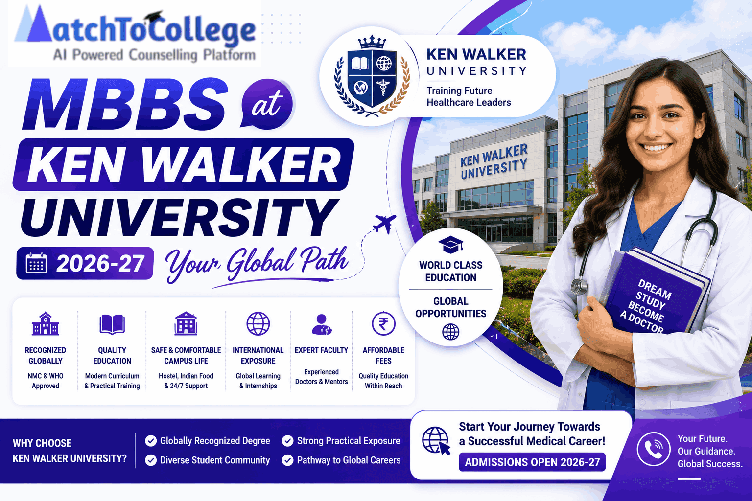 MBBS at Ken Walker University 2026-27: Your Global Path