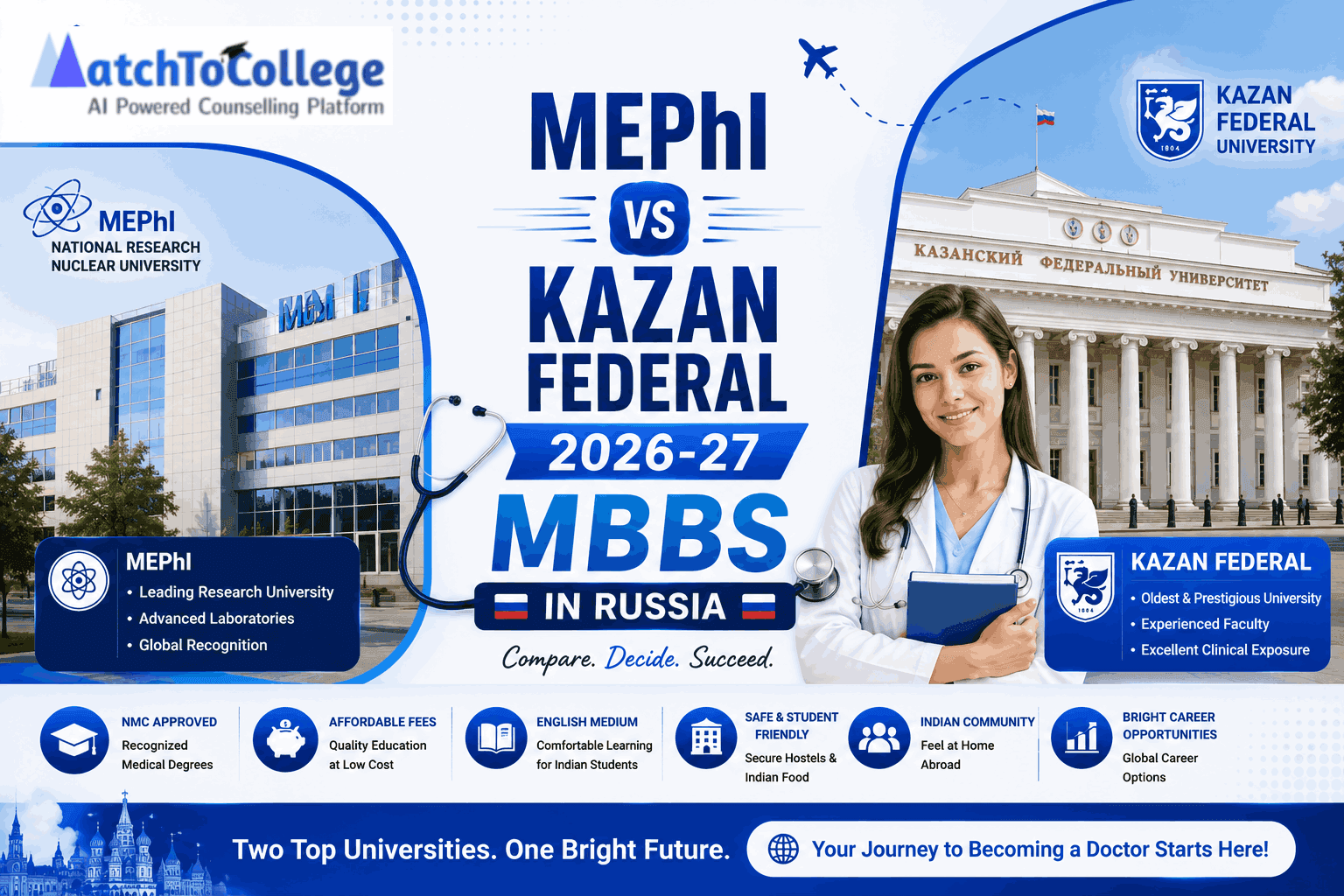 MEPhI vs Kazan Federal: 2026-27 MBBS in Russia