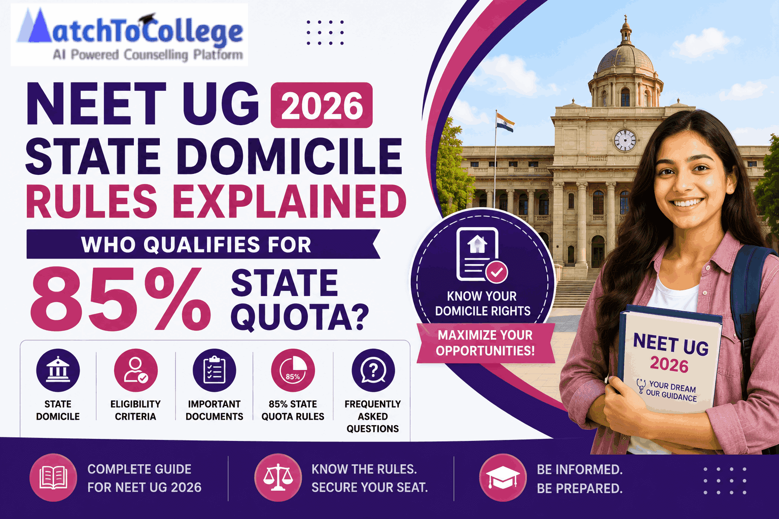 NEET UG 2026: Domicile Rules for 85% State Quota Explained