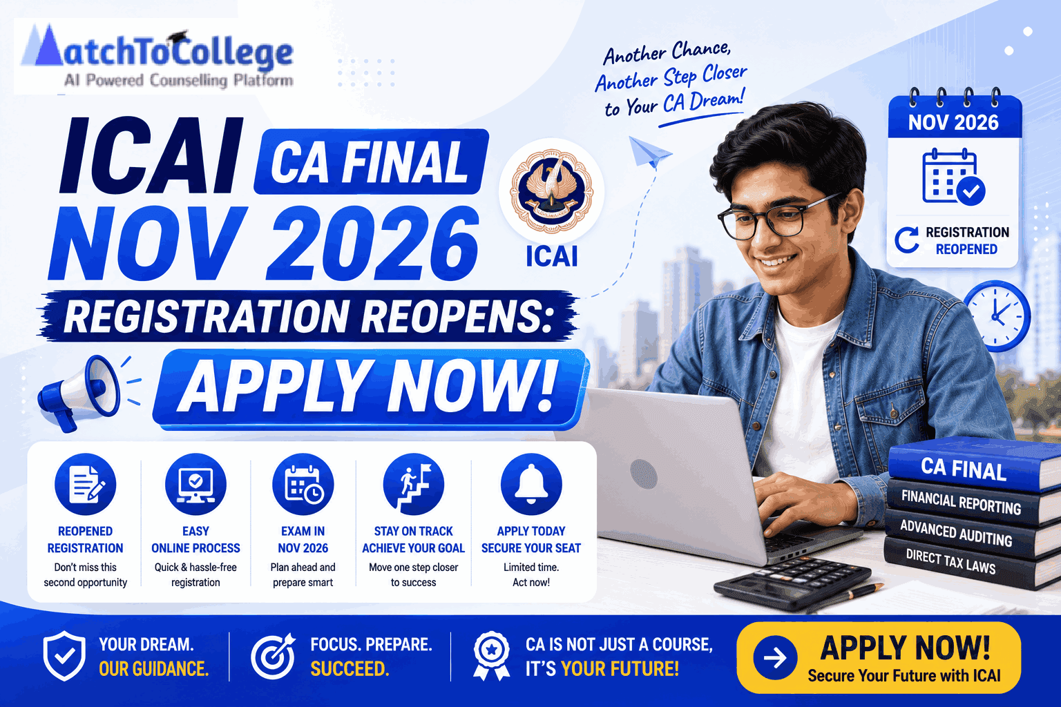 ICAI CA Final Nov 2026 Registration Reopens: Apply Now!