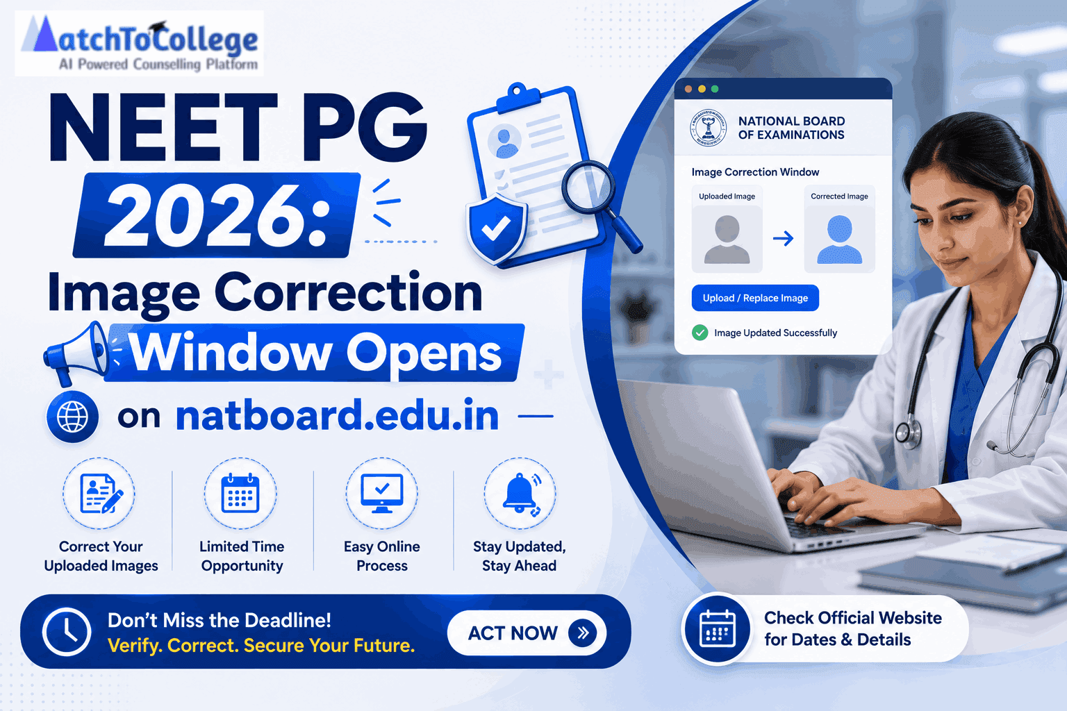 NEET PG 2026: Image Correction Window Opens on natboard.edu.in
