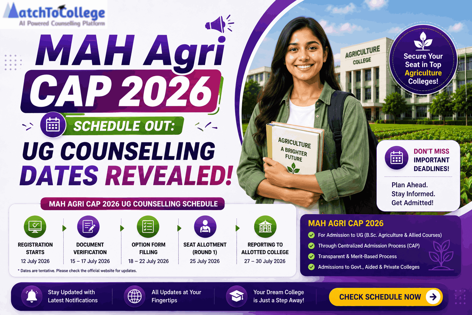 MAH Agri CAP 2026 Schedule OUT: UG Counselling Dates Revealed!