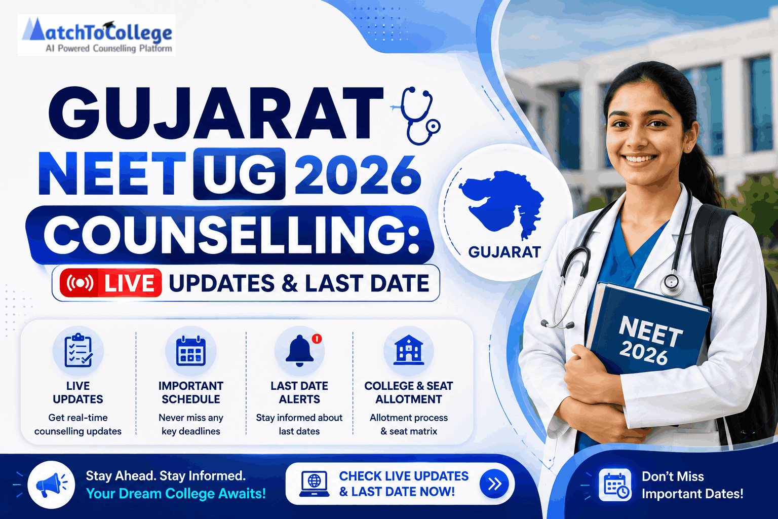 Gujarat NEET UG 2026 Counselling: Live Updates & Last Date