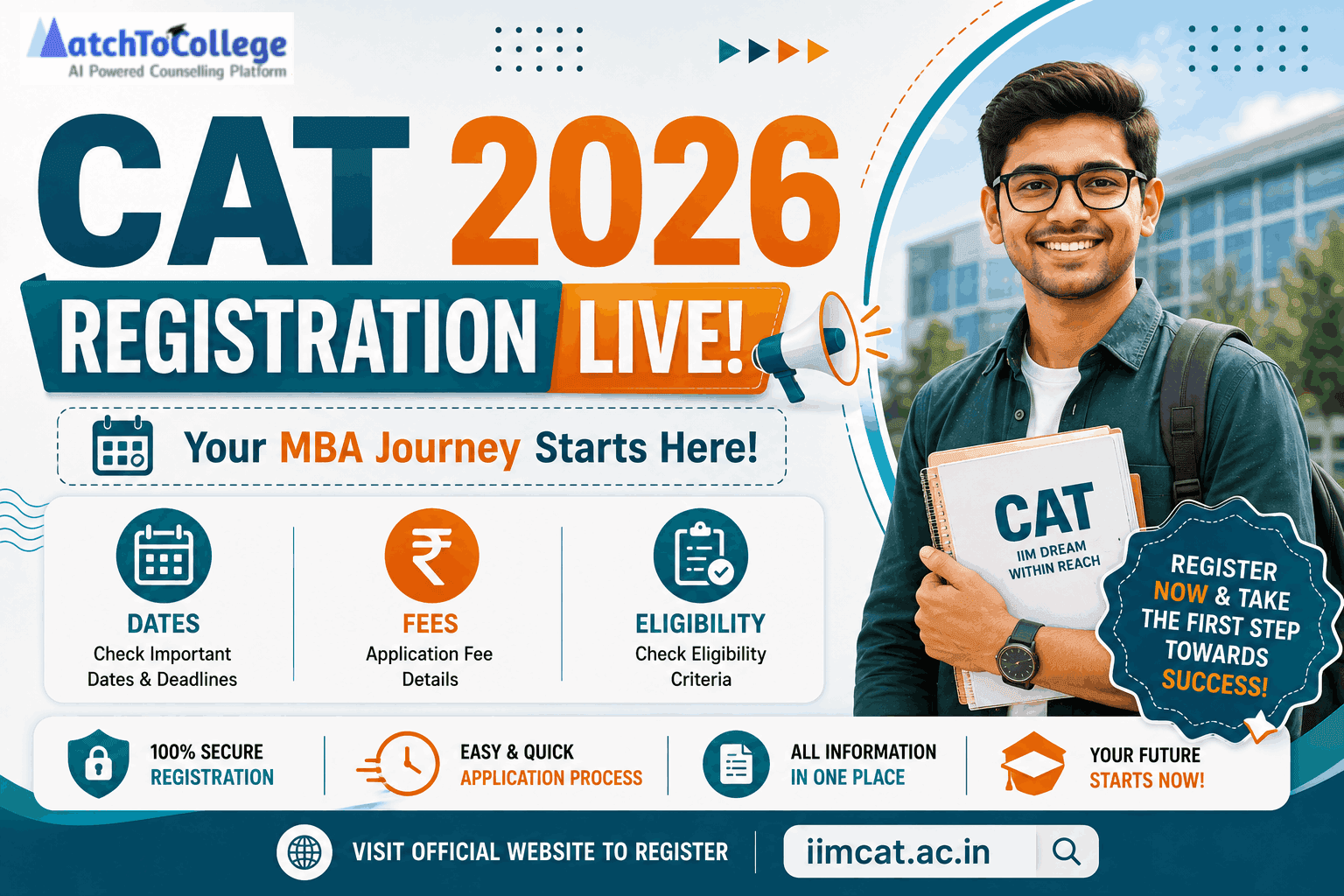 CAT 2026 Registration Live: Dates, Fees & Eligibility