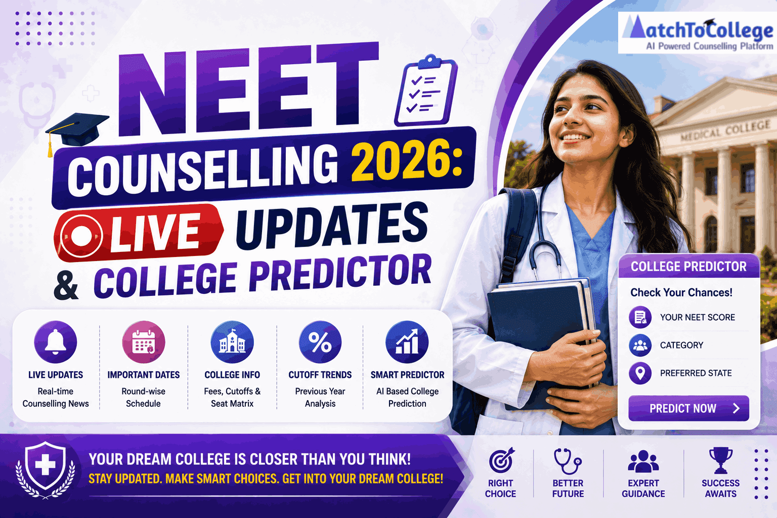 NEET Counselling 2026: Live Updates & College Predictor