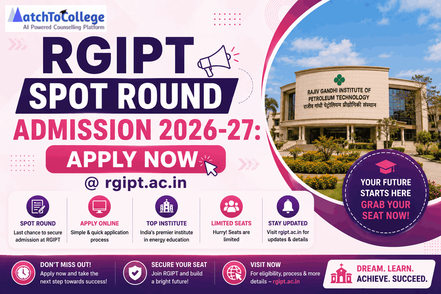 RGIPT Spot Round Admission 2026-27: Apply Now @ rgipt.ac.in