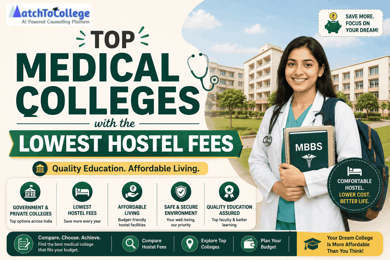 Medical Colleges with Lowest Hostel Fees in India 2024